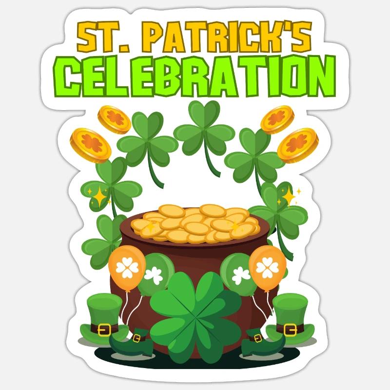 St Patrick's Day - Sticker size S (10 x 10 cm) - white matte