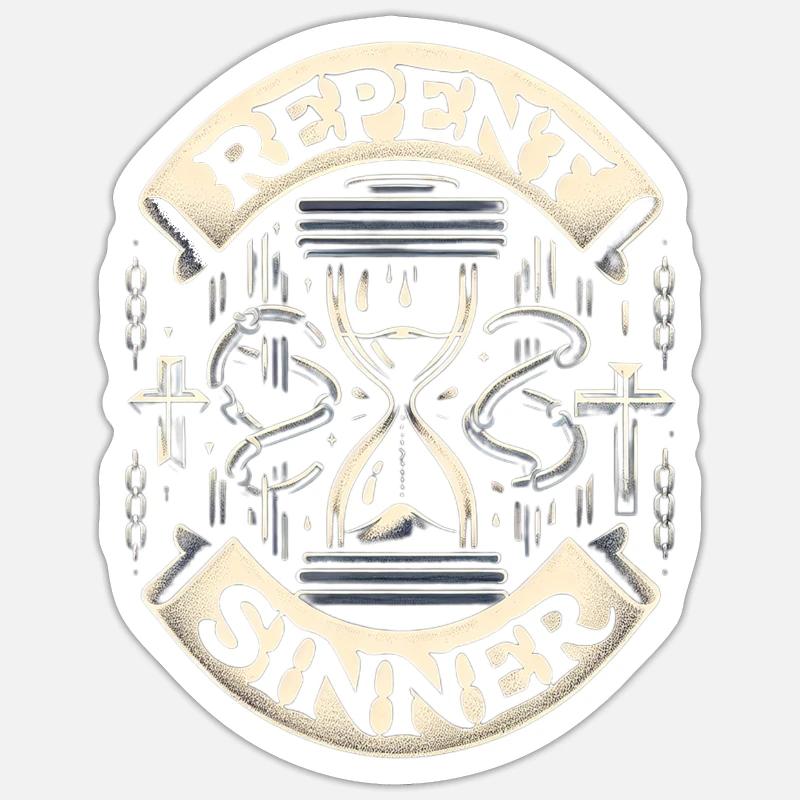 Repent Sinner 16 - Sticker size S (10 x 10 cm) - white matte