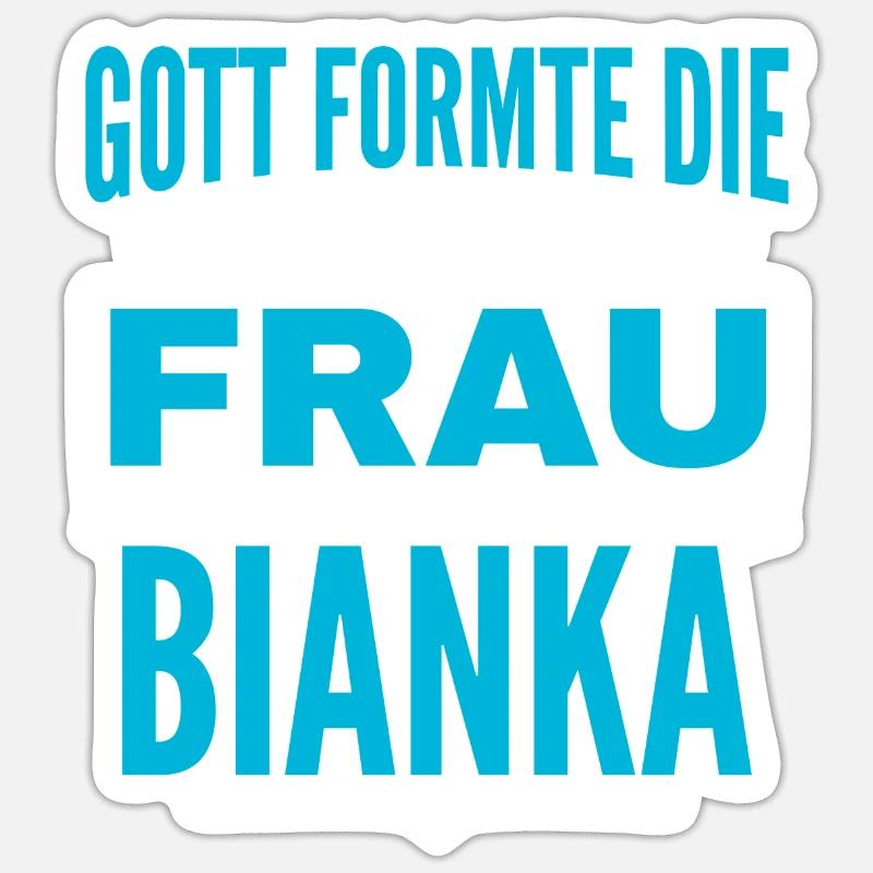 Conception du nom Bianka - Sticker taille S (10 x 10 cm) - blanc mat