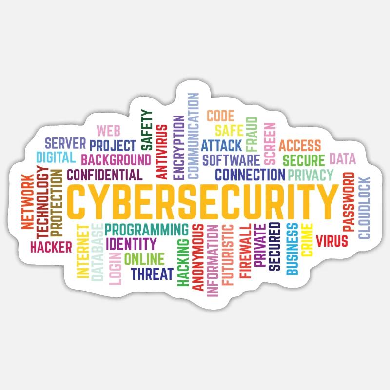 Cybersecurity Word Cloud Cyber ??Security Gift Sticker Größe S (10 x 10 cm)