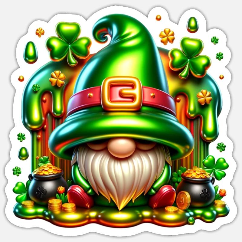 Vert et Or - Saint Patrick Sticker taille S (10 x 10 cm)