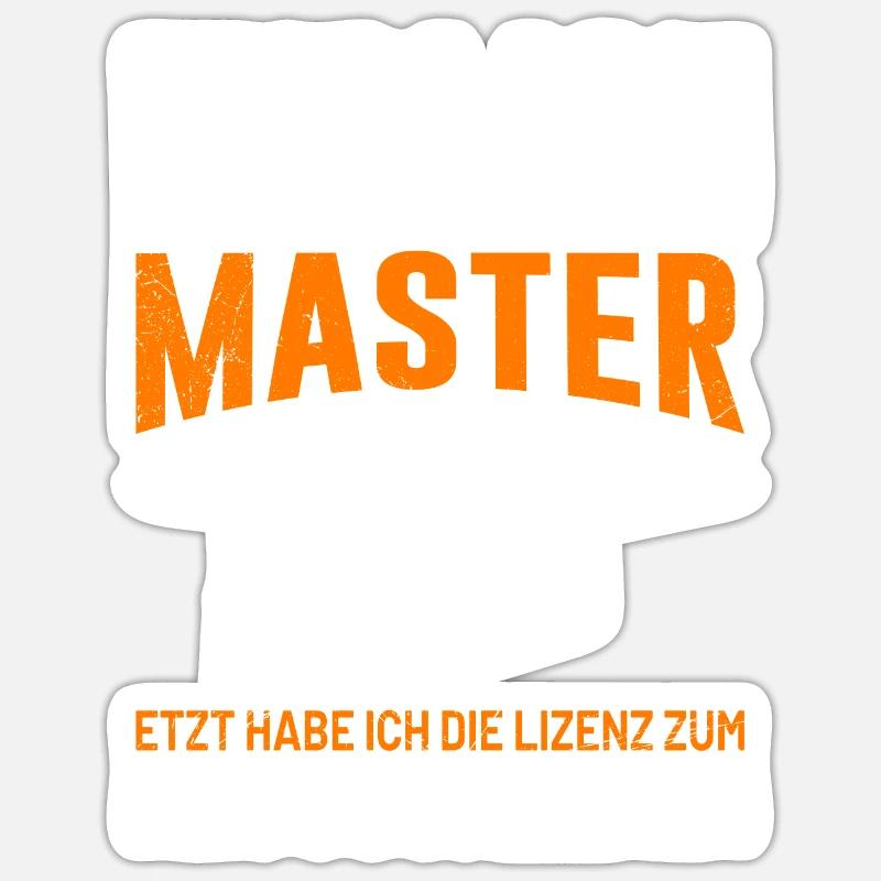 Masterabschluss Endlich Master Lizenz Bestanden Sticker Größe S (10 x 10 cm)
