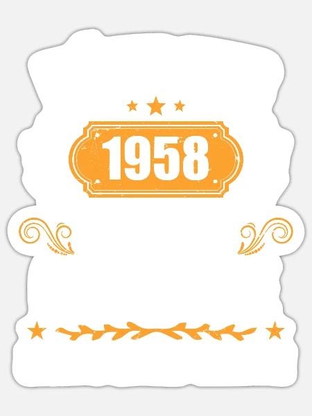 Geschenk zum 66. Geburtstag geboren im Februar 1958 - Sticker Größe S (10 x 10 cm) - Mattweiß