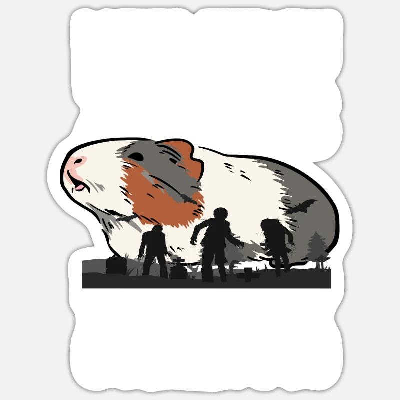 Guinea Pig Zombies - Sticker size S (10 x 10 cm) - white matte