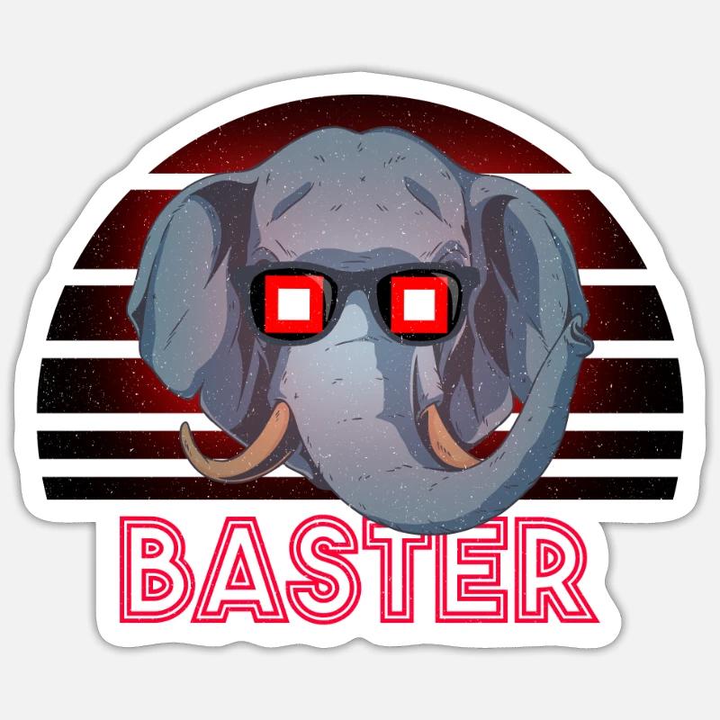 Baster - Sticker Größe S (10 x 10 cm) - Mattweiß