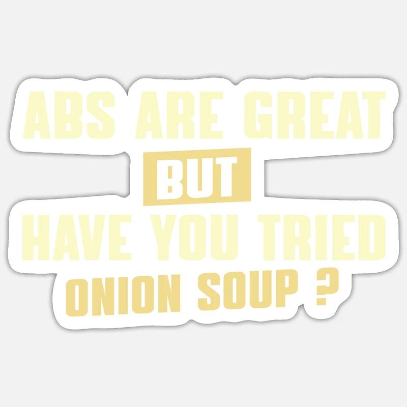 Meme de soupe à l’oignon - Sticker taille S (10 x 10 cm) - blanc mat