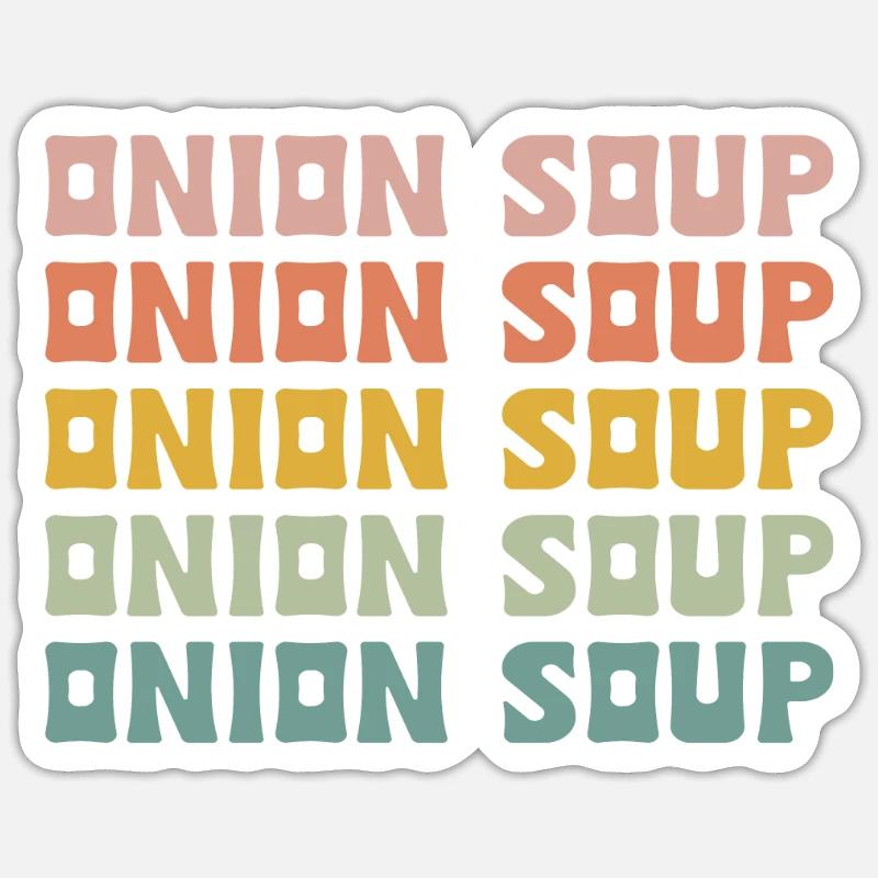 Soupe à l’oignon - Sticker taille S (10 x 10 cm) - blanc mat