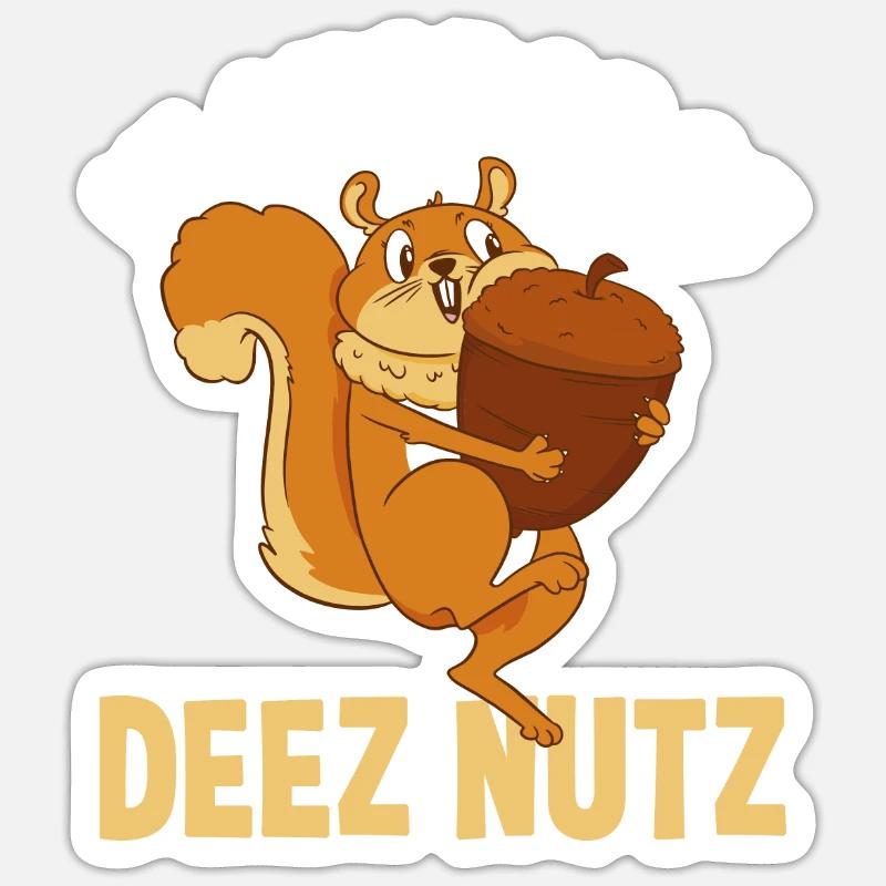 Lustige Eichhörnchen Geschenkidee Sticker Größe S (10 x 10 cm)