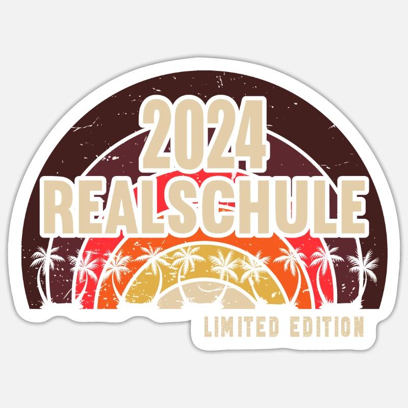Realschule Junge Mädchen Realschule 2024 - Sticker Größe S (10 x 10 cm) - Mattweiß