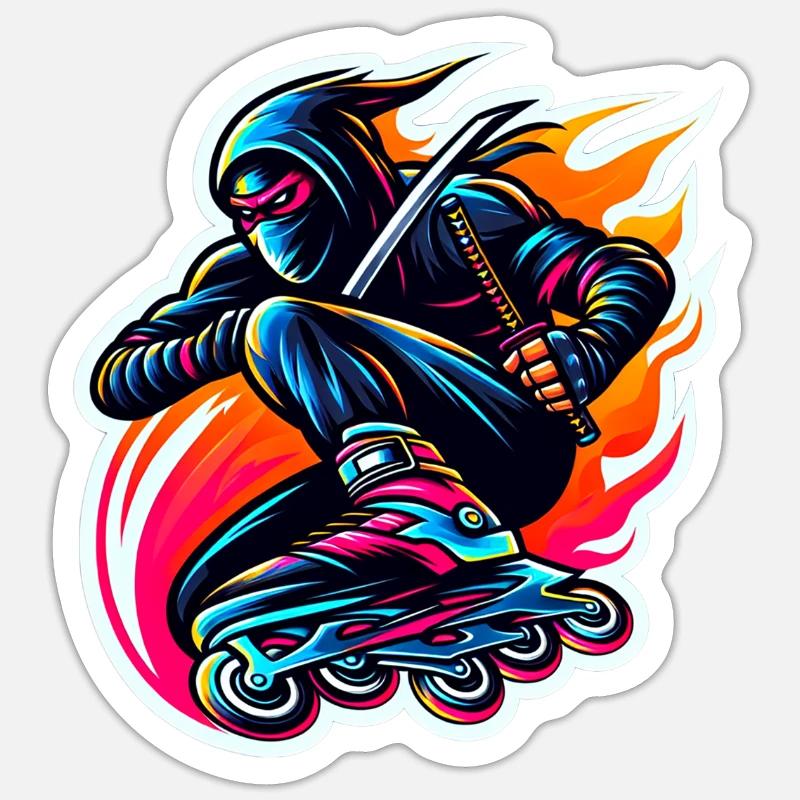 Rollerblade Ninja 10 - Sticker taille S (10 x 10 cm) - blanc mat