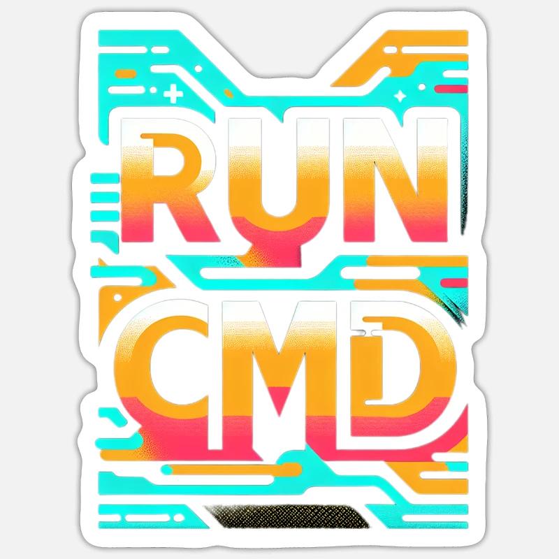 Exécutez Cmd 34 - Sticker taille S (10 x 10 cm) - blanc mat