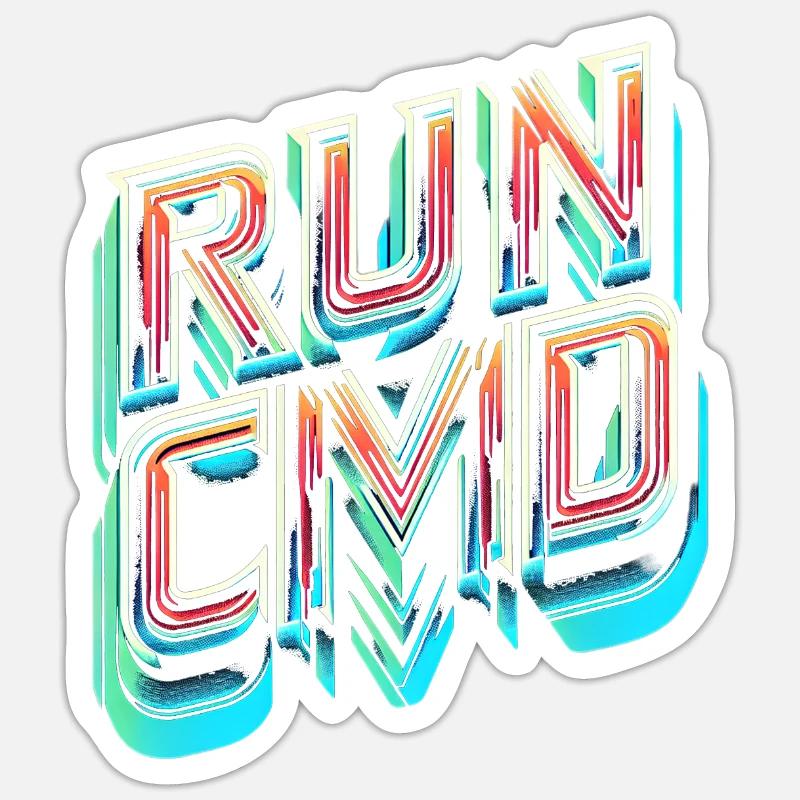 Run Cmd 39 - Sticker Größe S (10 x 10 cm) - Mattweiß