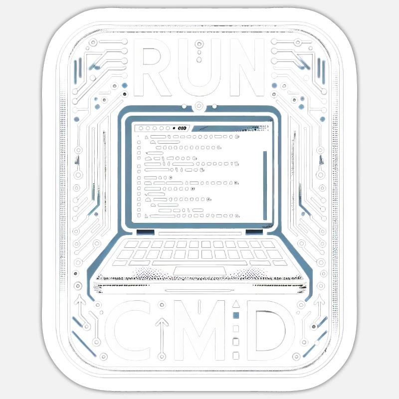 Run Cmd 41 - Sticker Größe S (10 x 10 cm) - Mattweiß