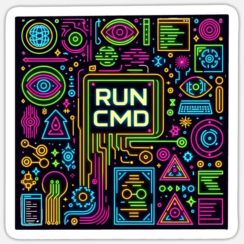 Exécuter Cmd 43 - Sticker taille S (10 x 10 cm) - blanc mat