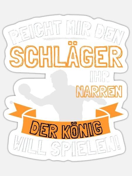 LUSTIGER TISCHTENNIS SPRUCH - REICHT MIR DEN - Sticker Größe S (10 x 10 cm) - Mattweiß