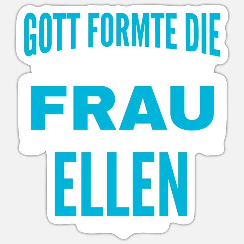Ellen Name Design - Sticker Größe S (10 x 10 cm) - Mattweiß