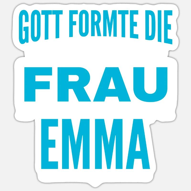 Conception du nom d’Emma - Sticker taille S (10 x 10 cm) - blanc mat