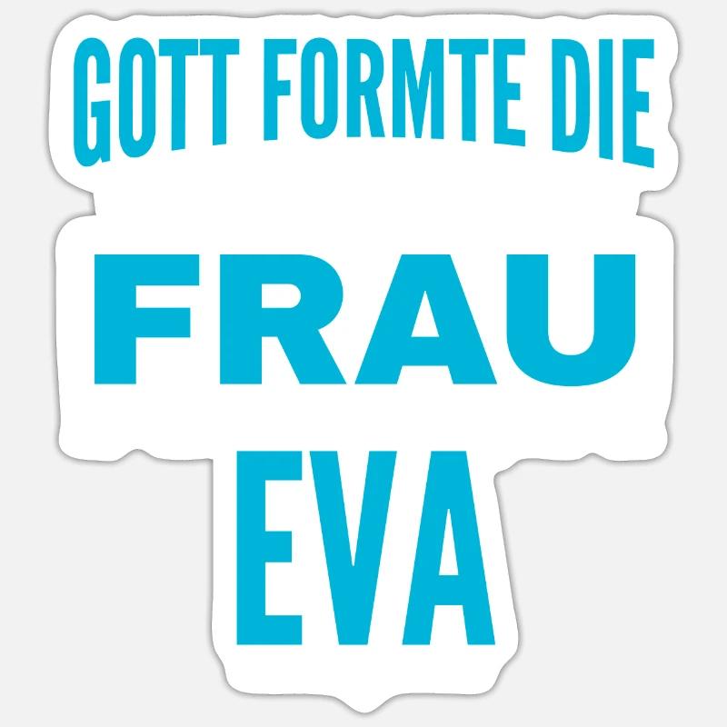 Eva Name Design - Sticker Größe S (10 x 10 cm) - Mattweiß