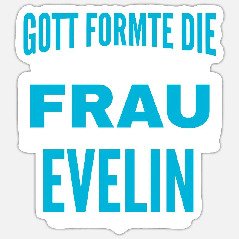 Conception du nom Evelin - Sticker taille S (10 x 10 cm) - blanc mat