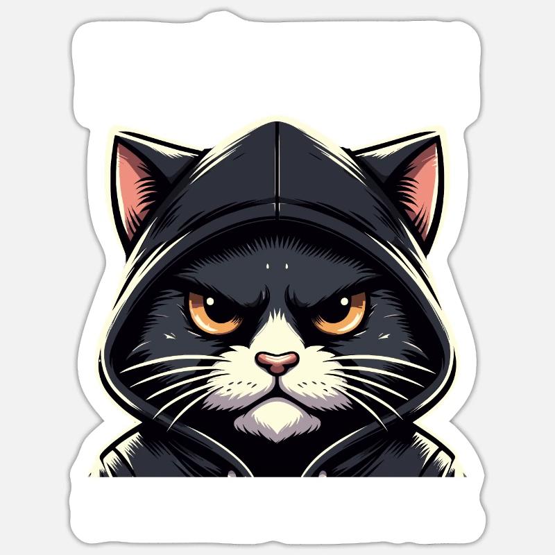 Shoving would be great sarcastic cat lover Sticker size S (10 x 10 cm)