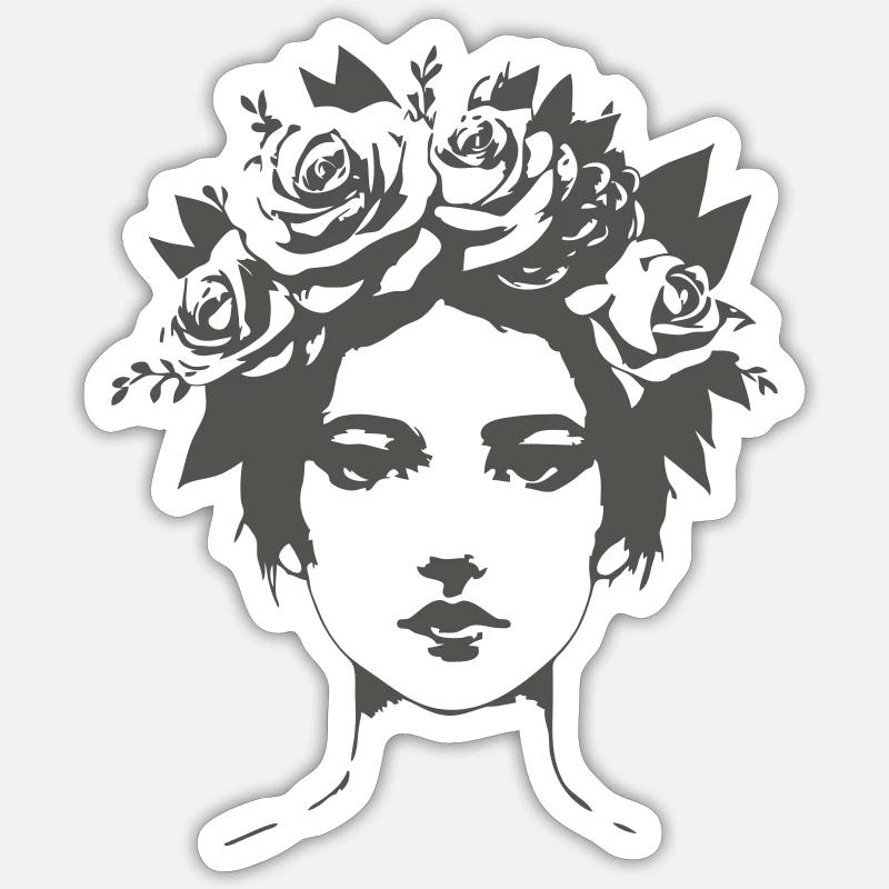 Déesse - Sticker taille S (10 x 10 cm) - blanc mat