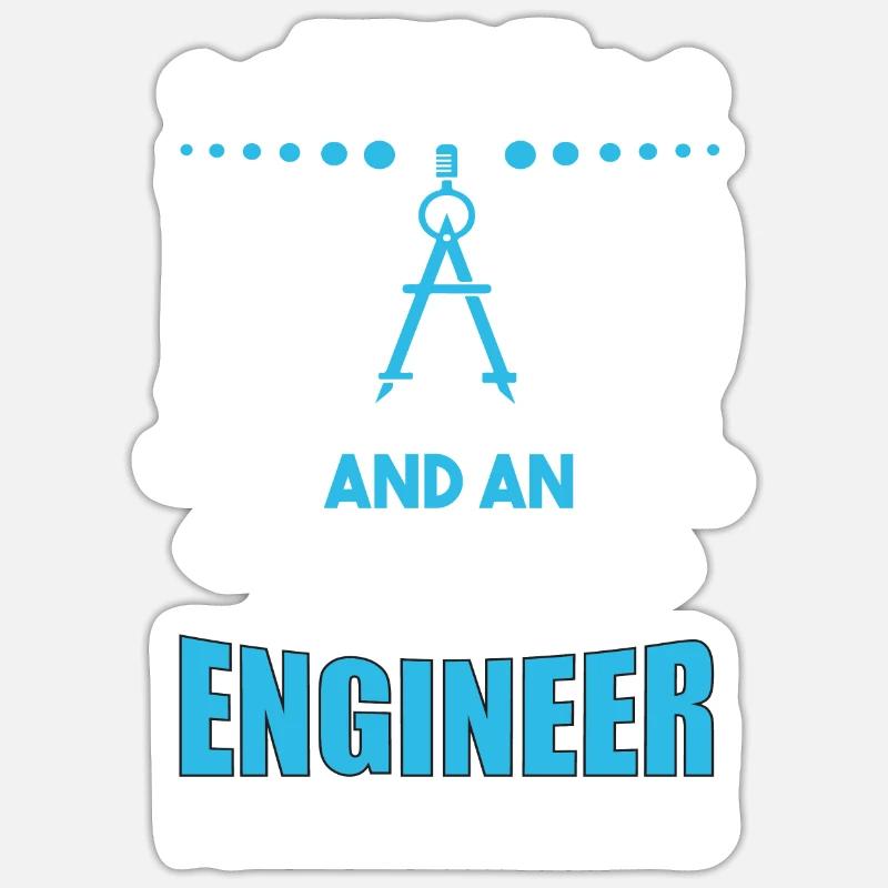 Dad and Engineer Sticker Größe S (10 x 10 cm)