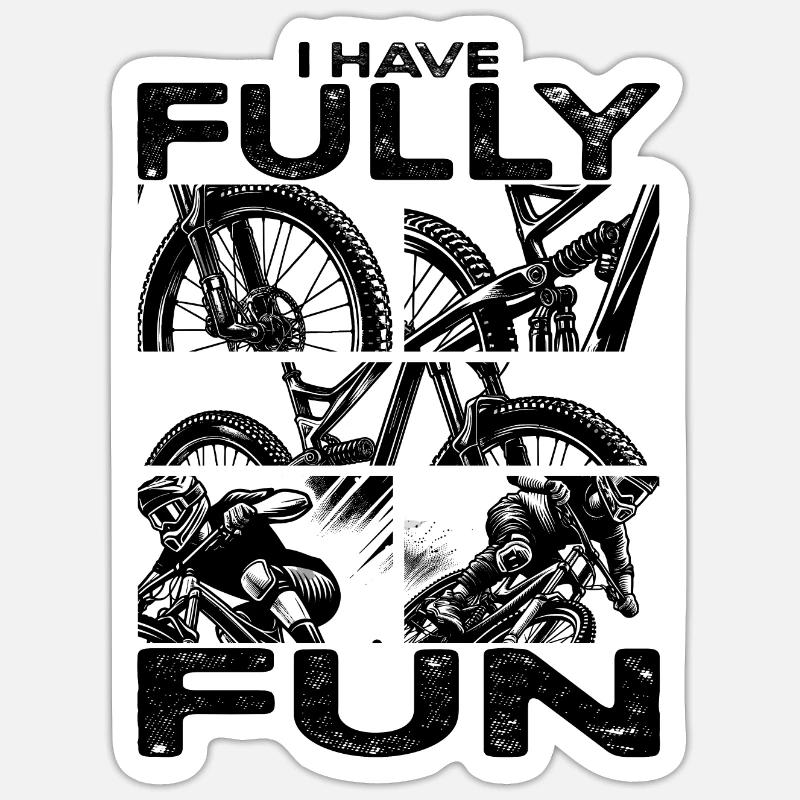 VTT Je m’amuse pleinement VTT - Sticker taille S (10 x 10 cm) - blanc mat