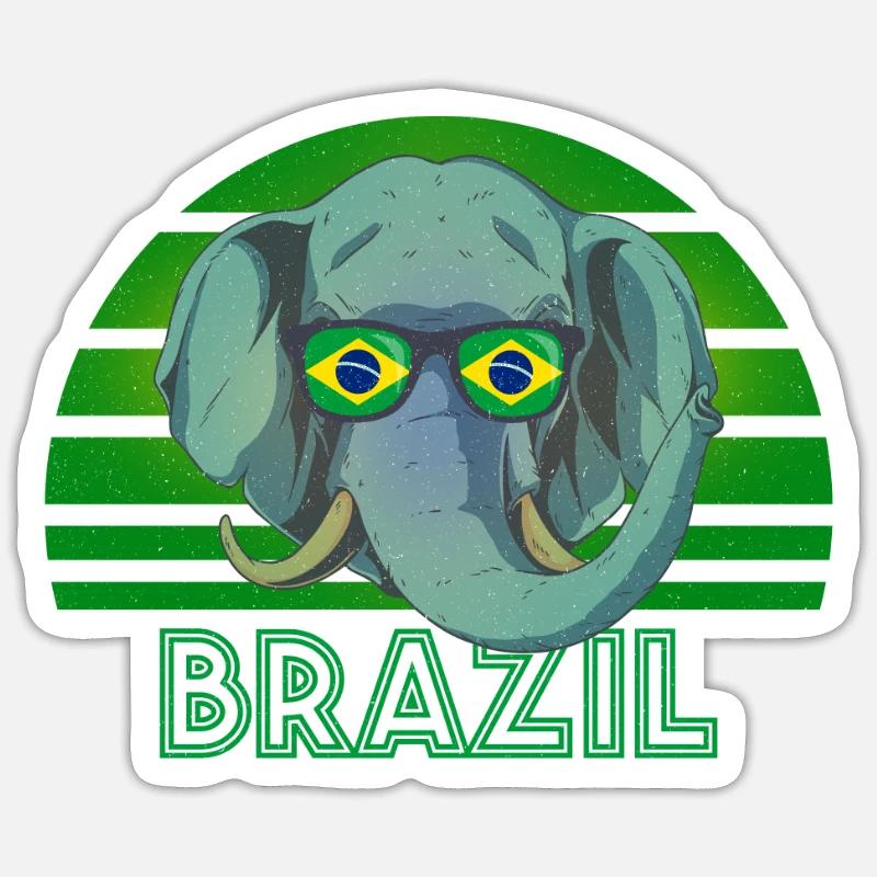 Brésil - Sticker taille S (10 x 10 cm) - blanc mat