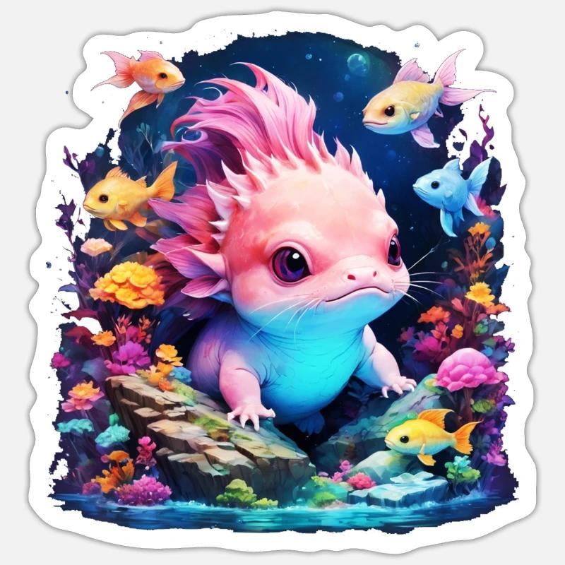 Axolotl - Sticker size S (10 x 10 cm) - white matte