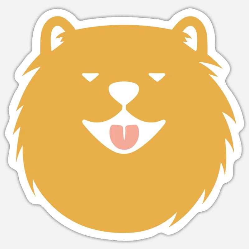 Chien chow chow - Sticker taille S (10 x 10 cm) - blanc mat