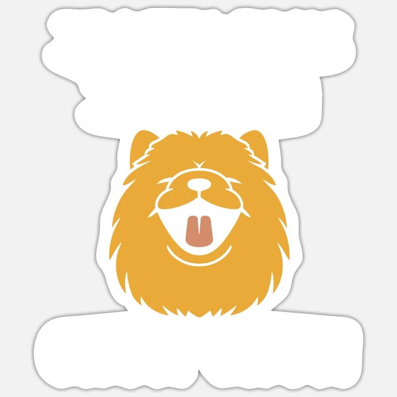Chien chow chow - Sticker taille S (10 x 10 cm) - blanc mat