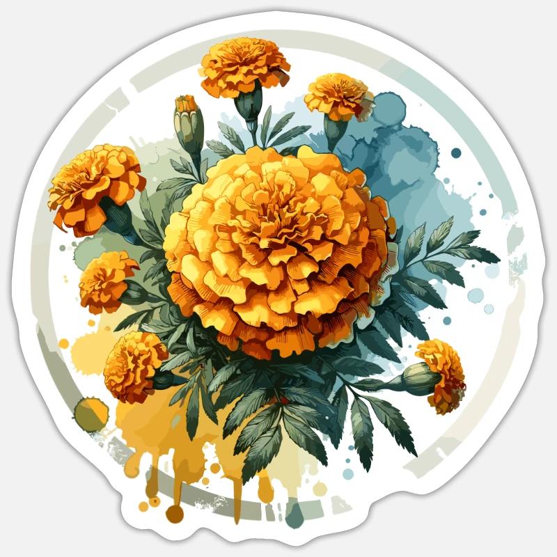 Soucis dessinés - Sticker taille S (10 x 10 cm) - blanc mat