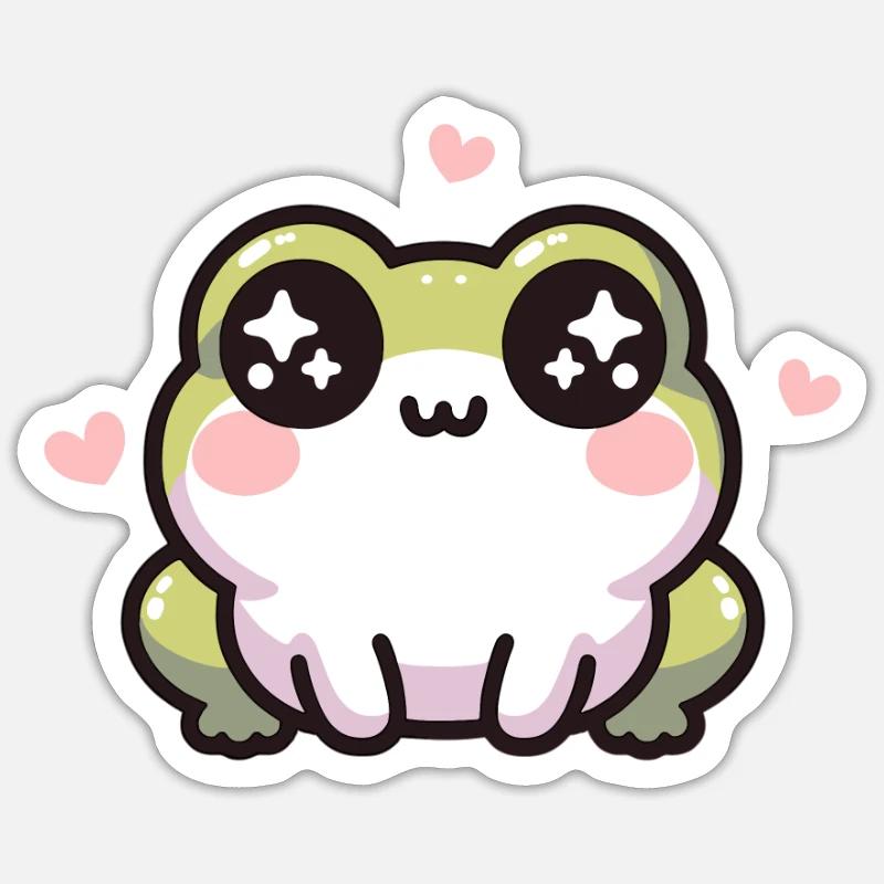 Kawaii Frog Cute Pattern Sticker size S (10 x 10 cm)