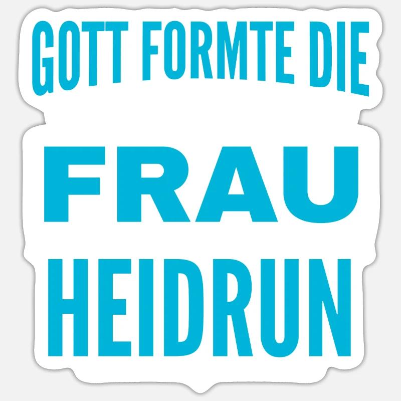 Conception du nom Heidrun - Sticker taille S (10 x 10 cm) - blanc mat