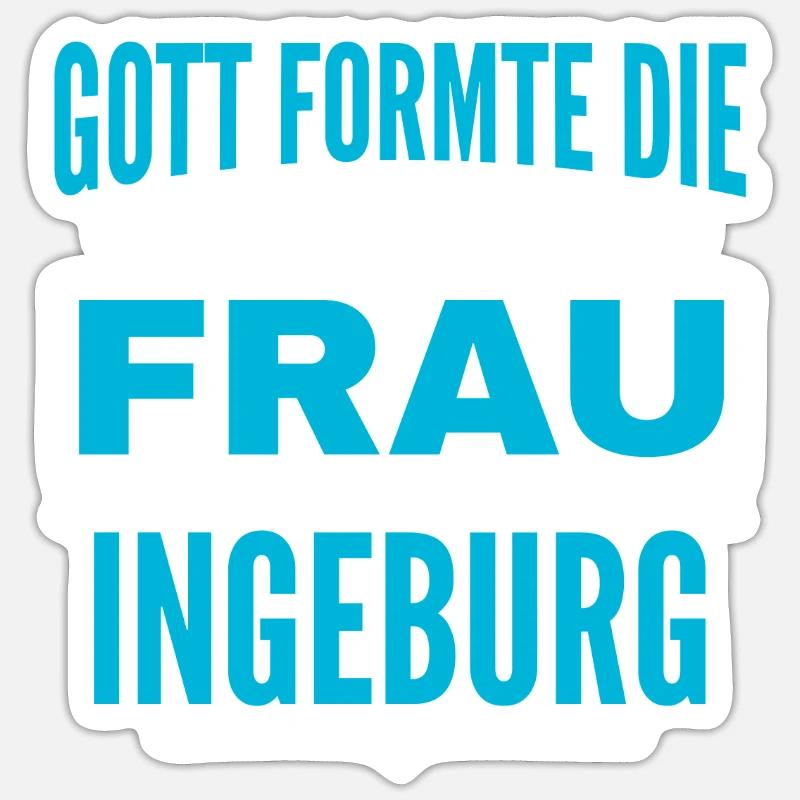 Ingeburg Name Design - Sticker taille S (10 x 10 cm) - blanc mat