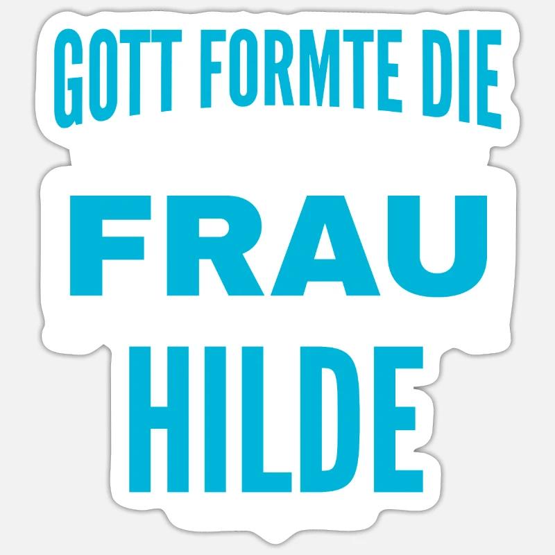 Conception du nom Hilde - Sticker taille S (10 x 10 cm) - blanc mat