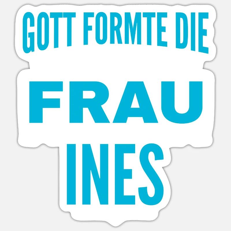 Ines Name Design - Sticker Größe S (10 x 10 cm) - Mattweiß