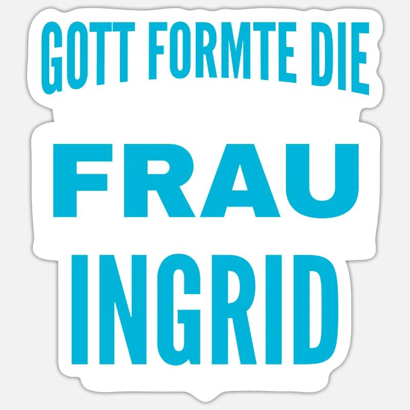 Ingrid Name Design - Sticker size S (10 x 10 cm) - white matte