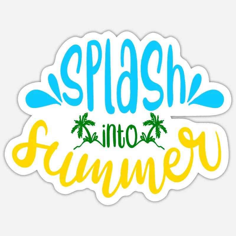 Planschen Sie in den Sommer - Sticker Größe S (10 x 10 cm) - Mattweiß