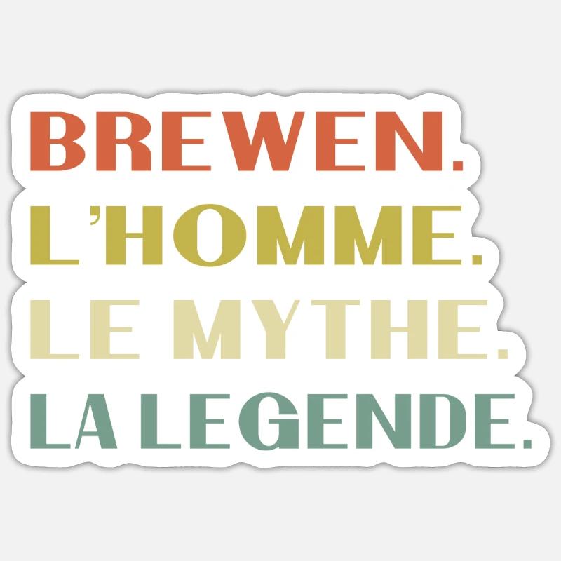 Brewen Der Mann Der Mythos Legende Geschenk Humor Sticker Größe S (10 x 10 cm)
