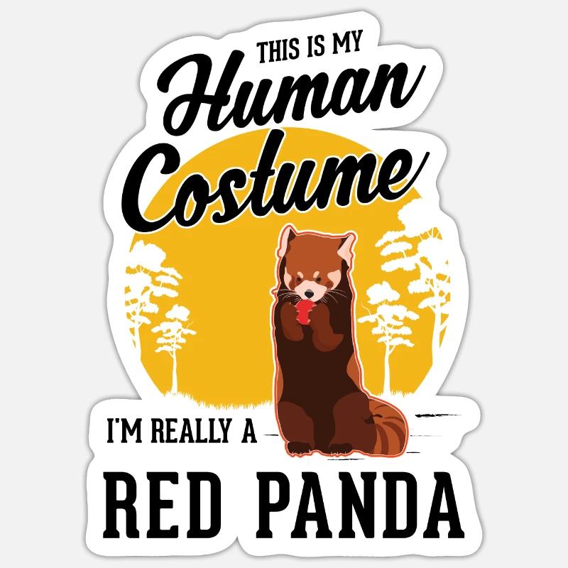Roter Panda Geschenk Red Panda - Sticker Größe S (10 x 10 cm) - Mattweiß