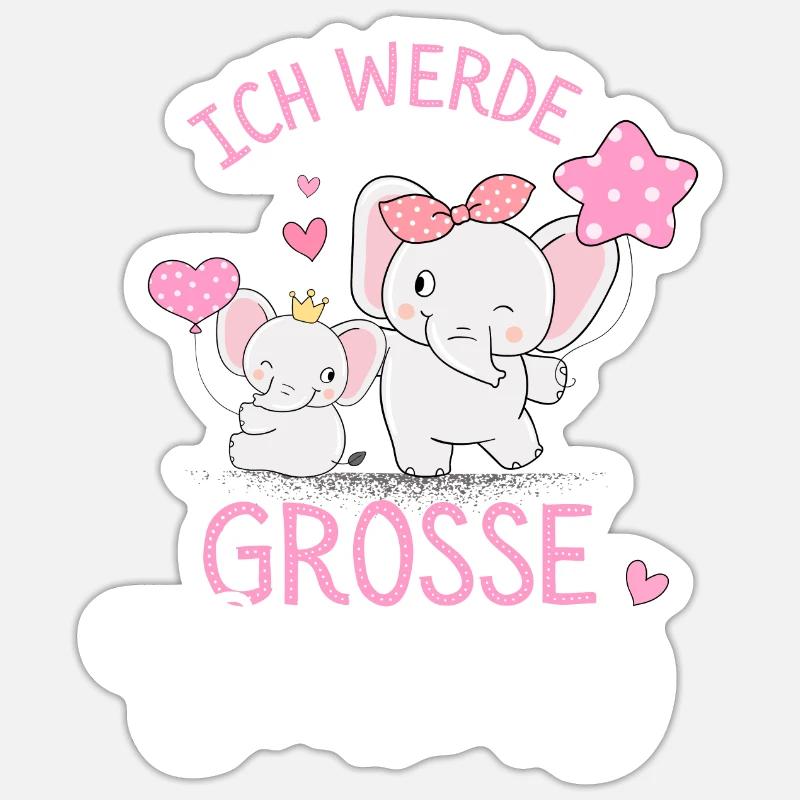 Ich werde Große Cousine 2025 Mädchen Regenbogen Sticker Größe S (10 x 10 cm)