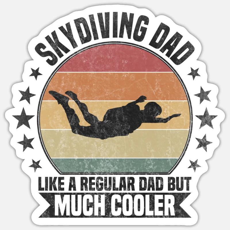 Skydiving dad Sky Diving - Sticker Größe S (10 x 10 cm) - Mattweiß