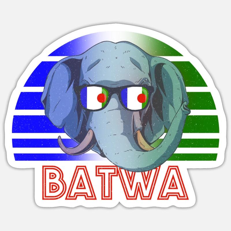 Batwa - Sticker taille S (10 x 10 cm) - blanc mat