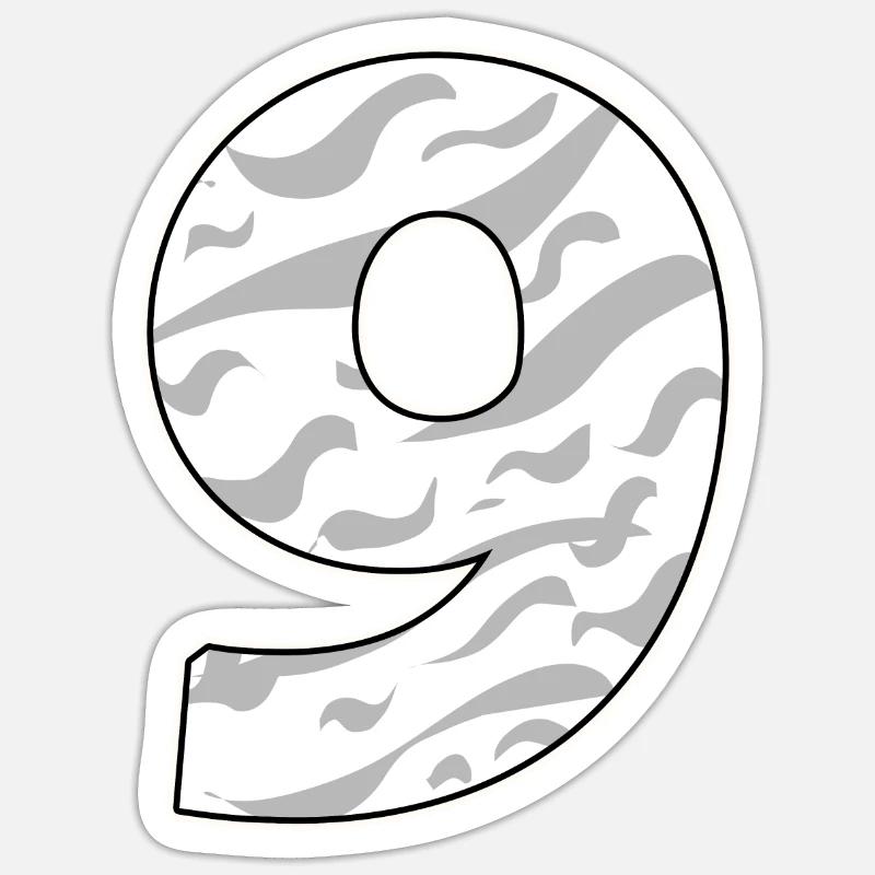 Nine - 9 Sticker size S (10 x 10 cm)