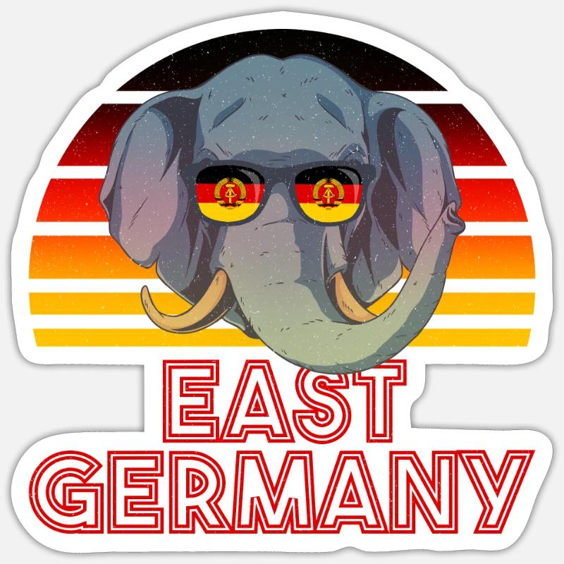 DDR - Sticker Größe S (10 x 10 cm) - Mattweiß
