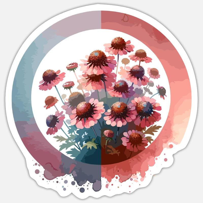 Helenium Drawn Sticker size S (10 x 10 cm)
