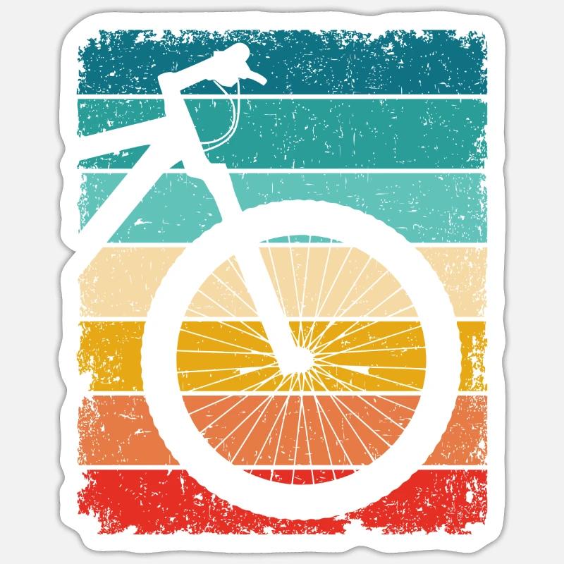 Retro MTB - Sticker Größe S (10 x 10 cm) - Mattweiß