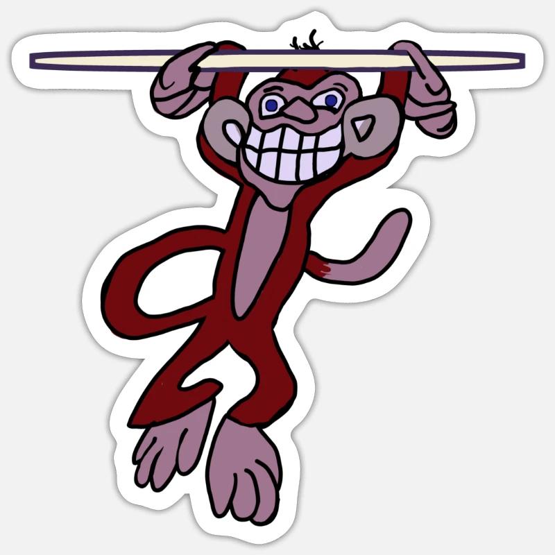 Singe Cheser - Sticker taille S (10 x 10 cm) - blanc mat