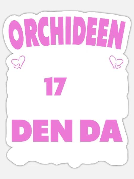 17 Hochzeitstag 17 Jahre Ehe Orchideenhochzeit - Sticker Größe S (10 x 10 cm) - Mattweiß